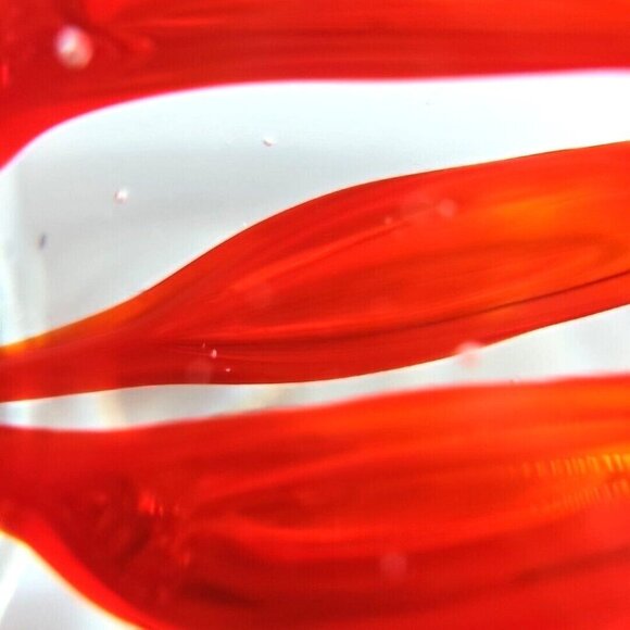 Paperweight Dancing Flamingo Sommerso Art Glass 9"x6" Clear and Red 8 lb - Picture 16 of 16